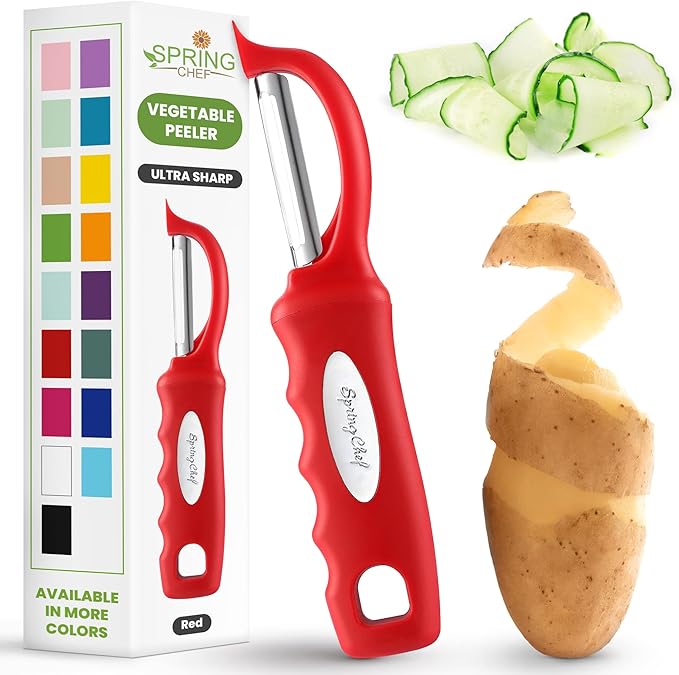 Spring Chef Premium Swivel Vegetable Peeler, Soft Grip Handle and Ultra Sharp by SpringChef