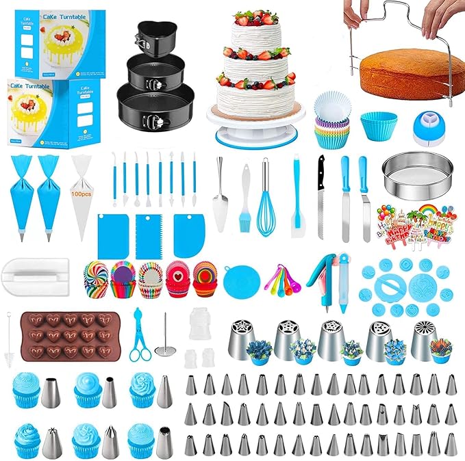 530Pcs Cake Decorating Kit Baking Supplies Cake Turntable Baking Accessories by Aomugreen