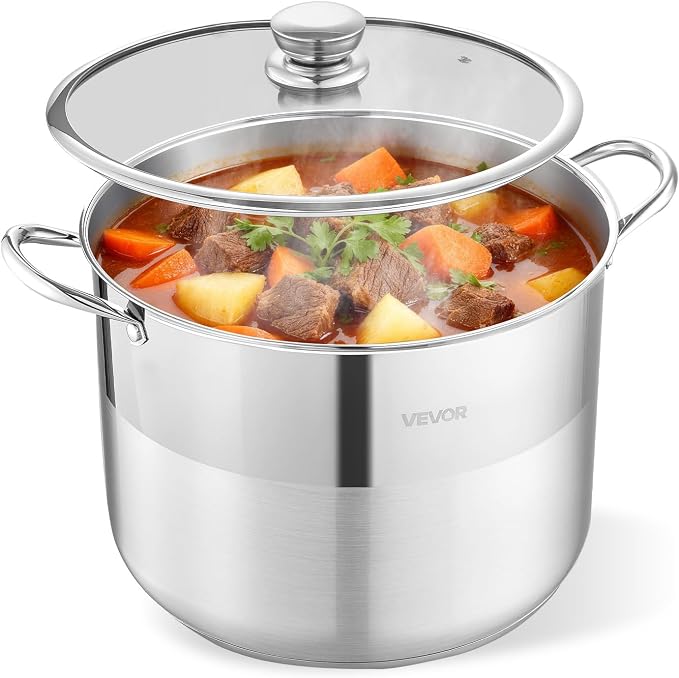 VEVOR Stainless Steel Stock Pot, 16QT Stainless Steel Stockpot by VEVOR