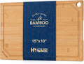 Hiware Bamboo Cutting Board for Kitchen, Heavy Duty Wood Cutting Board by HIWARE