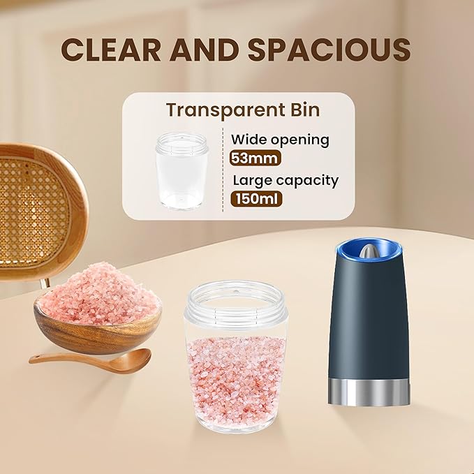 Gravity Electric Salt And Pepper Grinder Set, Automatic Salt And Pepper Grinder - Image 5