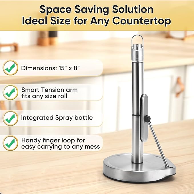 Paper Towel Holder with Spray Bottle - Image 5