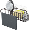 HapiRm 4 in 1 Adhesive Kitchen Sink Organizer, SUS304 Stainless Steel Brush by HapiRm
