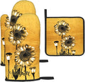 Sunflower Oven Mitts and Pot Holders Sets, Heat Resistant Gold Kitchen Oven by Unknown
