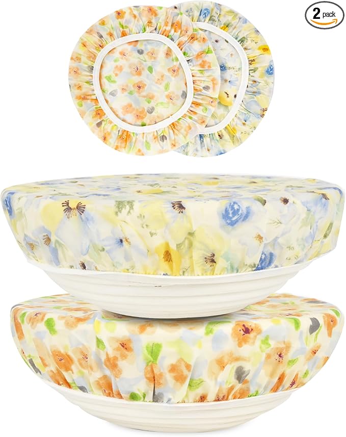 Reusable Bowl Covers for Bread Proofing（2 Large）- Cotton Beeswax Bowl Covers by Unknown