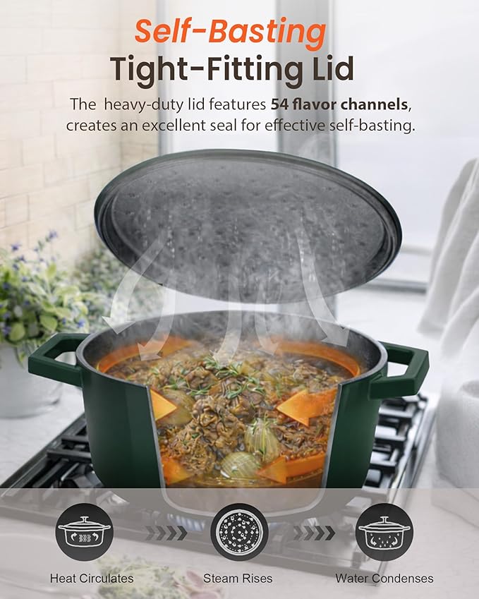 Nuwave 6QT Healthy Enameled Cast Iron Dutch Oven Pot - Image 6