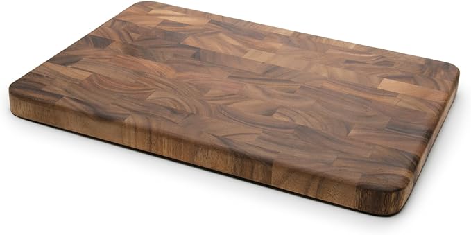 Ironwood Gourmet Large End Grain Prep Station Acacia Wood Cutting Board by Ironwood
