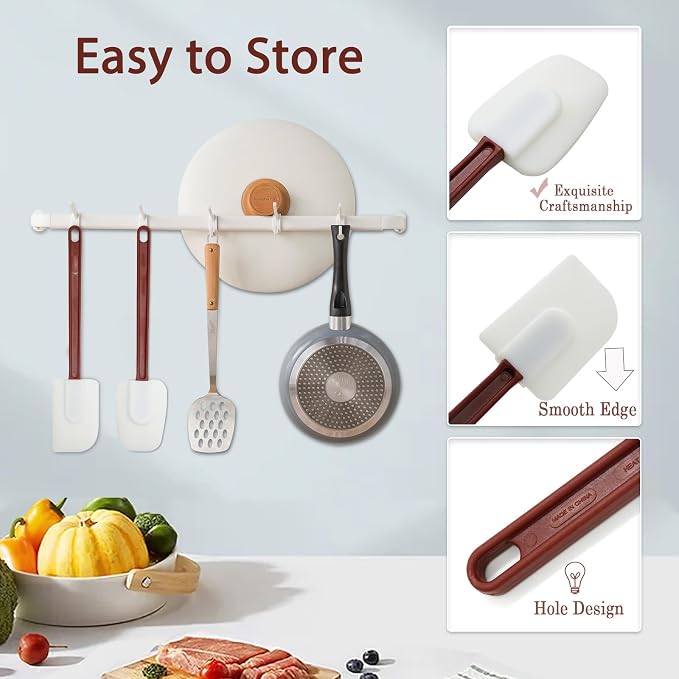 10 INCH Silicone Spatulas Heat Resistant Heavy Duty Rubber Spatulas Commercial - Image 5