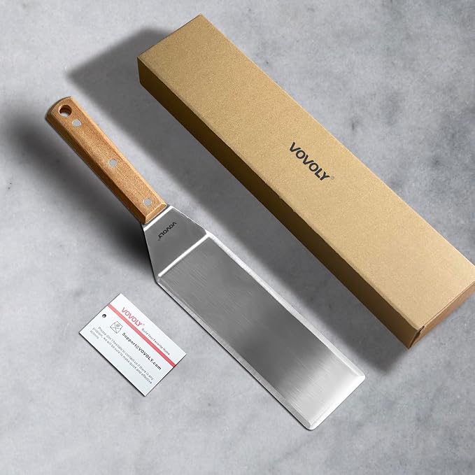 Stainless Steel Metal Spatula, Long Griddle Spatula, Hamburger Smasher Turner - Image 7