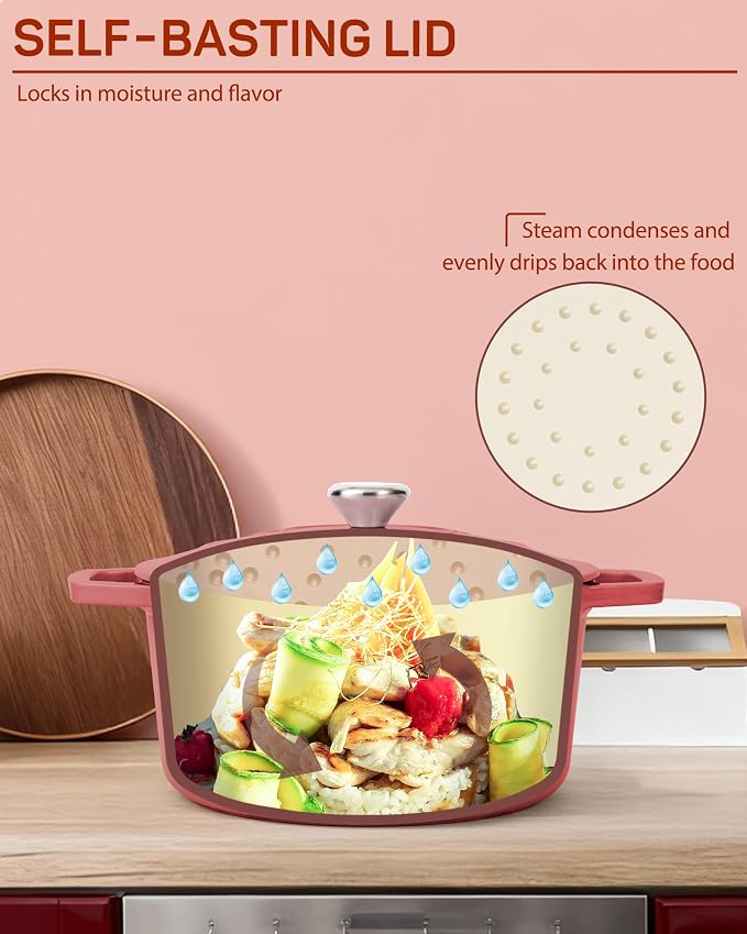Ciwete Enameled Cast Iron Dutch Oven – 4.4 Quart Pot - Image 5
