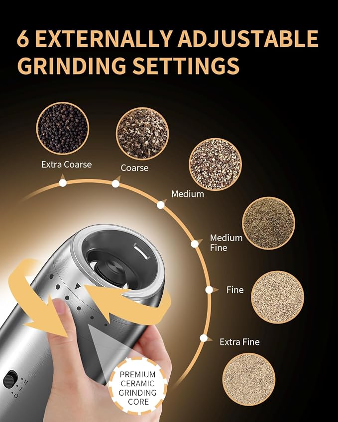 Gravity Electric Salt and Pepper Grinder Set - Image 4
