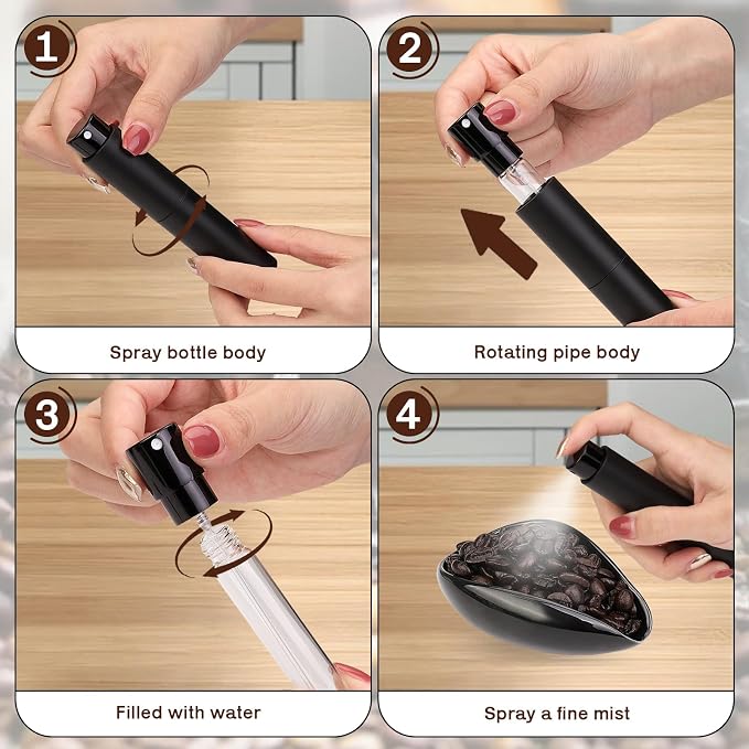 4Pcs Coffee Bean Dosing Cup, Spray Bottle, Spoon and Stirrer Tool Set, Coffee - Image 4