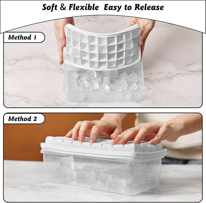 Silicone Ice Cube Tray with Leak-Proof Lid & Storage Bin - Image 4