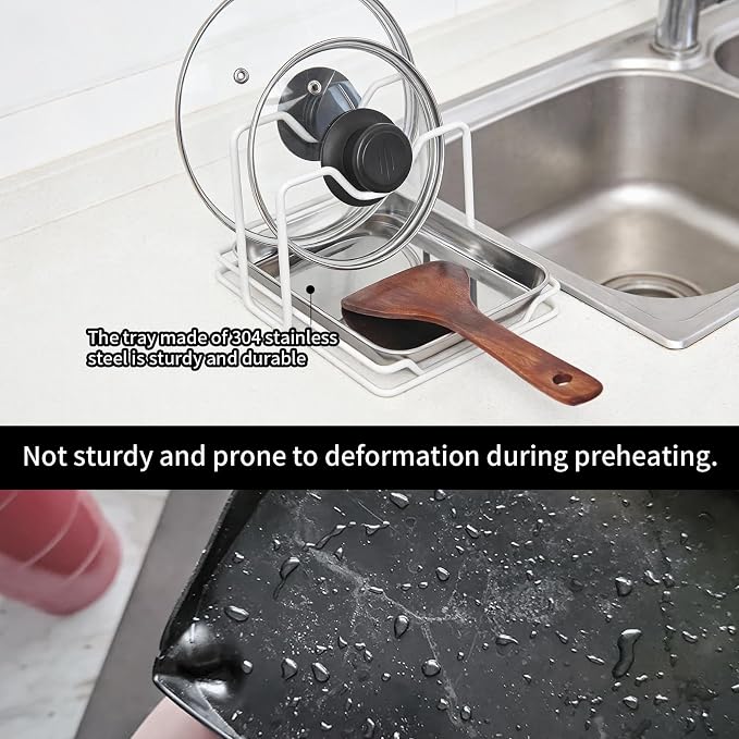 Pot Lid Holder While Cooking, 304 Stainless Steel Spoon Rest - Image 4