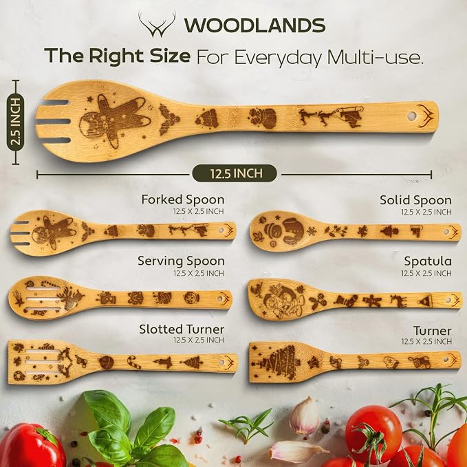 Christmas Wooden Spoons for Cooking - Image 3