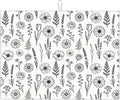 Black and White Floral Aesthetics Dish Drying Mat, by Vodbne