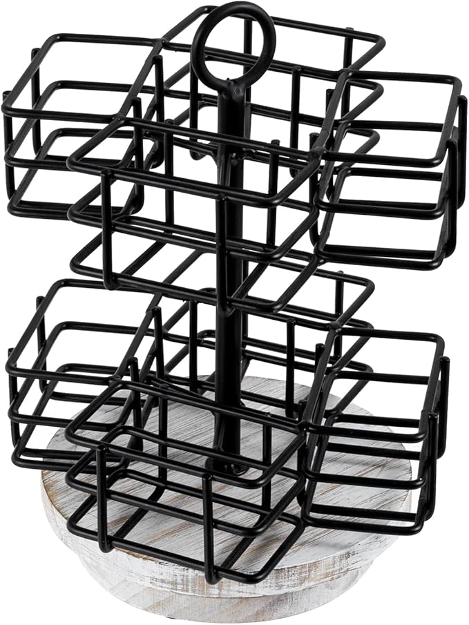 MyGift 8 Compartment Tea Bag Organizer Carousel, Coffee Station Storage Caddy - Image 6