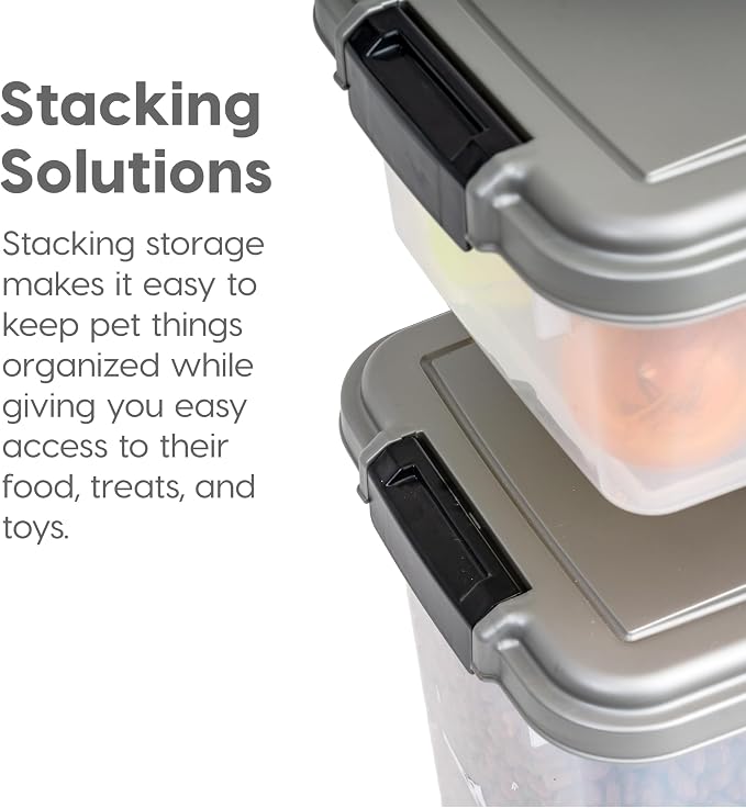 IRIS USA 30 lbs & 11 lbs Combo Airtight Dog Food Storage Container, Stackable - Image 7