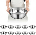 10 Pcs Stainless Steel Mixing Bowls Metal Mixing Bowls Extra Large Basin Salad by Unknown