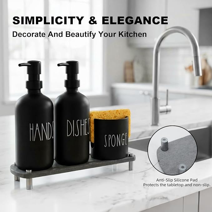 Kitchen Soap Dispenser Set, 16.9 fl oz Hand and Dish Soap Dispensers - Image 7