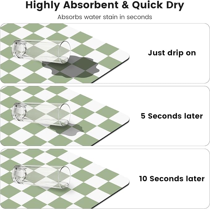 12" x 20" Checkered Dish Drying Mat - Image 6