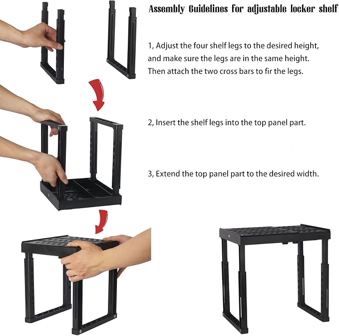 Svartur Locker Shelf for School Locker Adjustable Height and Width, Locker - Image 3