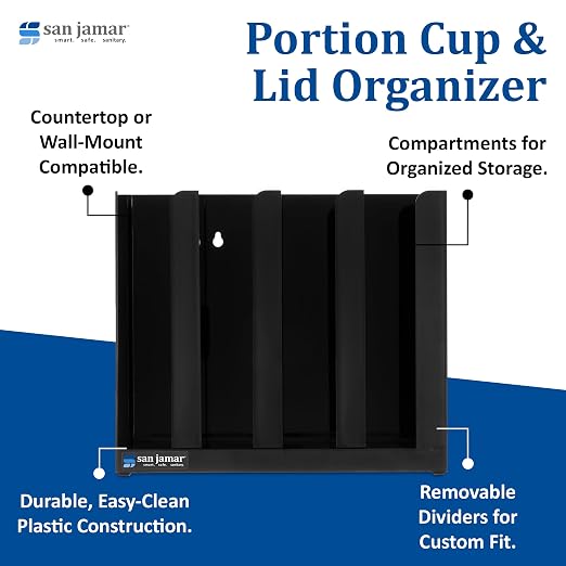 San Jamar Portion Cup and Lid Organizer Fits 2" Cups and Lids - Image 3
