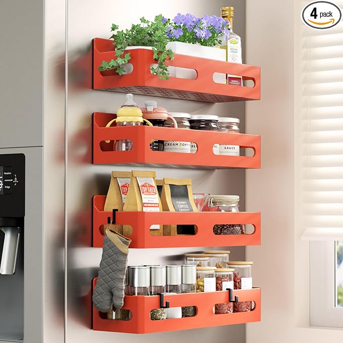 Sevenblue 4 Pack Strong Magnetic Spice Rack by Sevenblue