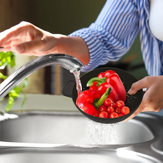 Meadow Lane 6-inch Small Colander, Dishwasher Safe, Double Handles, Compact - Image 8