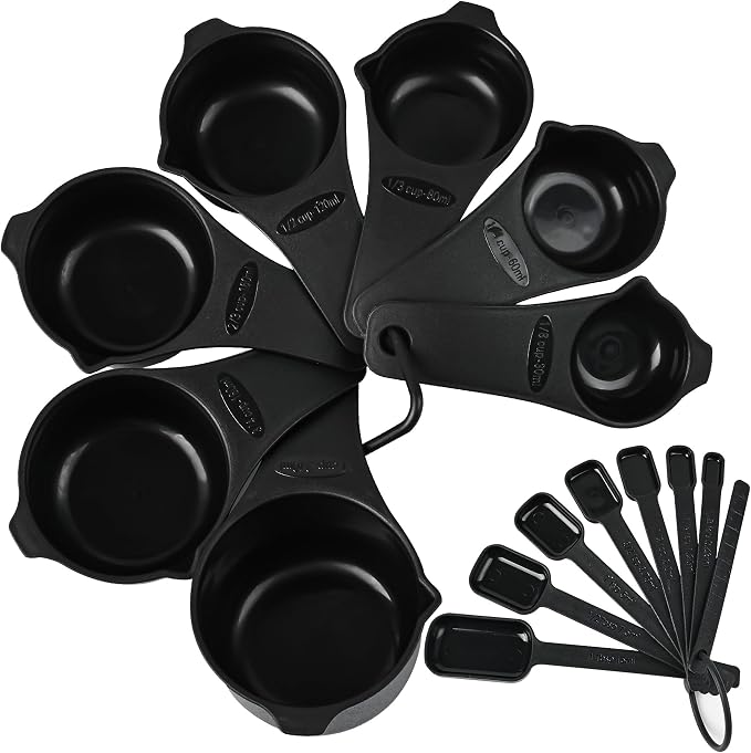 Measuring Cups and Spoons Set 15, 7 Plastic Measuring Cup Spoon Set, 7 Spice - Image 2