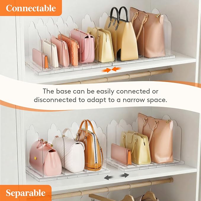 Lifewit Purse Organizer for Closet, 9.7" Tall Clear Handbags Storage Organizer - Image 6