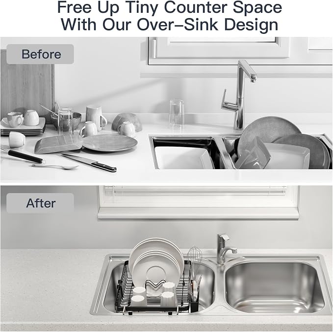 MAJALiS Expandable Stainless Steel Over The Sink Dish Drying Rack - Image 2