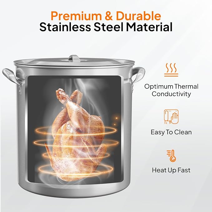 Bonnlo 82QT Stainless Steel Stock Pot - Image 2