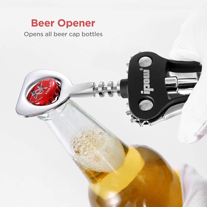 IPOW Wine Opener, Zinc Alloy Wine Bottle Opener, Wing Corkscrew Heavy Duty - Image 3