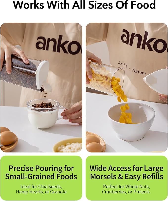 Ankou Rotating Food Storage Containers Set of 6, 23oz Clear PET Jars - Image 4