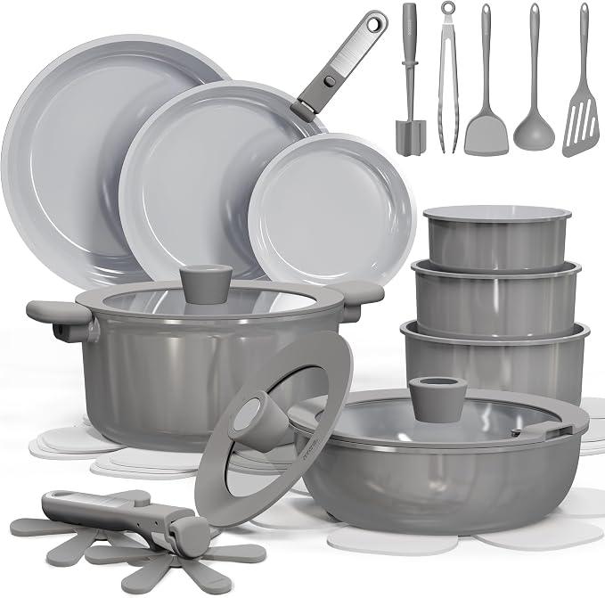 CAROTE 27pcs Ceramic Cookware Set Nonstick, Pots and Pans Set Non Stick by CAROTE