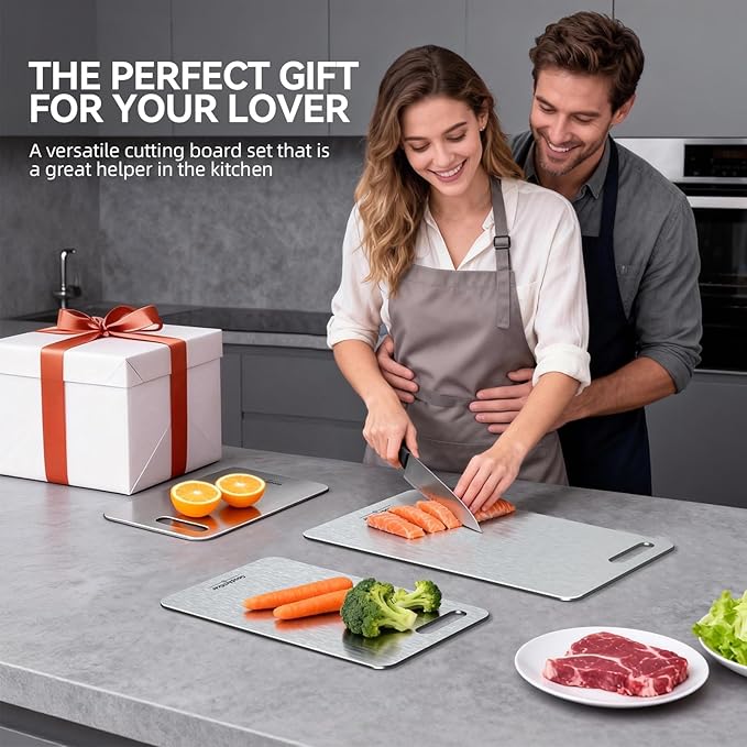 Titanium Cutting Boards, 100% Pure Titanium Kitchen Cutting Board, Double-Sided - Image 8