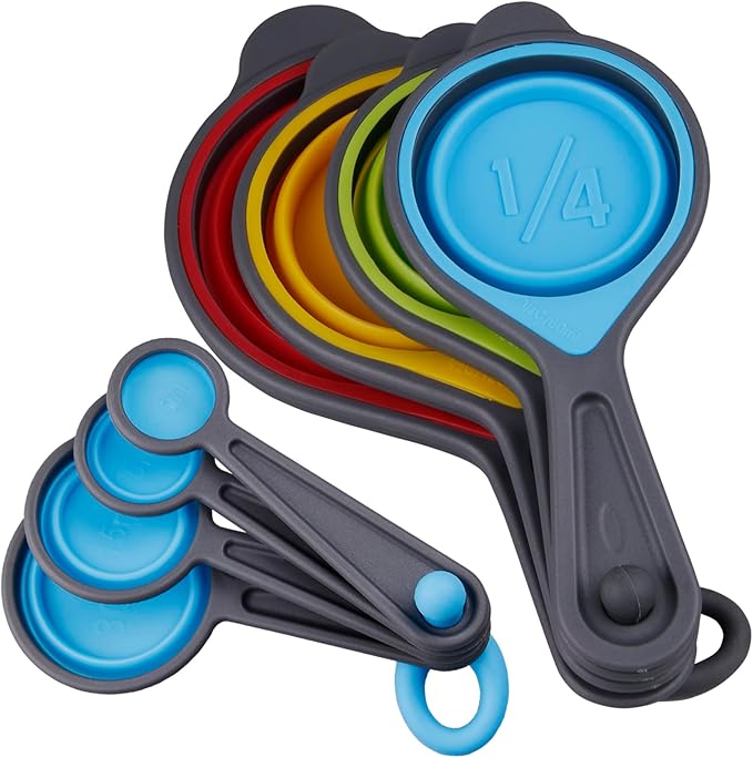 Measuring Cups and Spoons set, Collapsible Measuring Cups, 8 pieces Measuring by Kalsreui