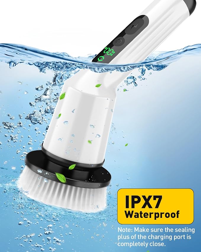Shower Scrubber with Long Handle, Shower Cleaner Brush with 8 Brush Heads - Image 8