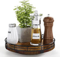 Farmhouse Oak 9" Lazy Susan Turntable Organizer by AMH