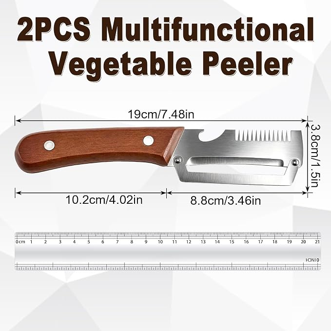 2 Pack 3-in-1 Multifunctional Vegetable Peeler - Image 3