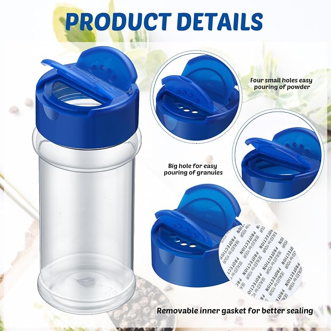 Eccliy 36 Pack 3 oz Clear Plastic Spice Jars - Image 3