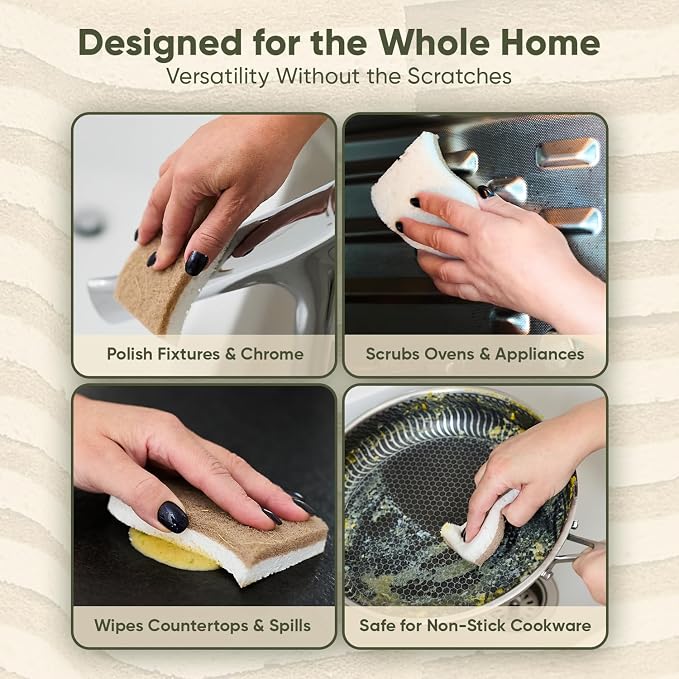 Plant-Based Kitchen Sponges | USDA Biobased Certified | FSC & PETA Approved | - Image 4