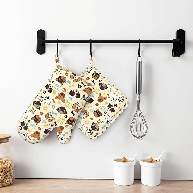 Cute Dog Oven Mitts and Pot Holders Set - Image 6