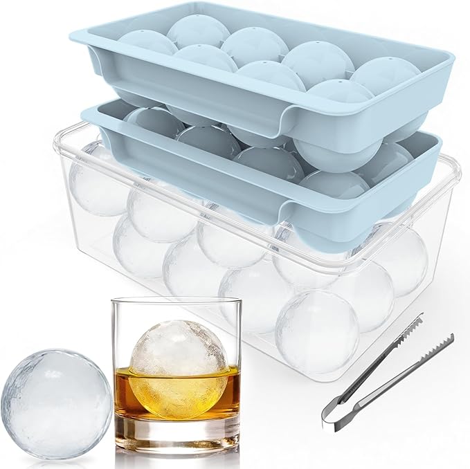 Large Ice Ball Maker Mold, 2.5" Round Ice Cube Mold by Unigul