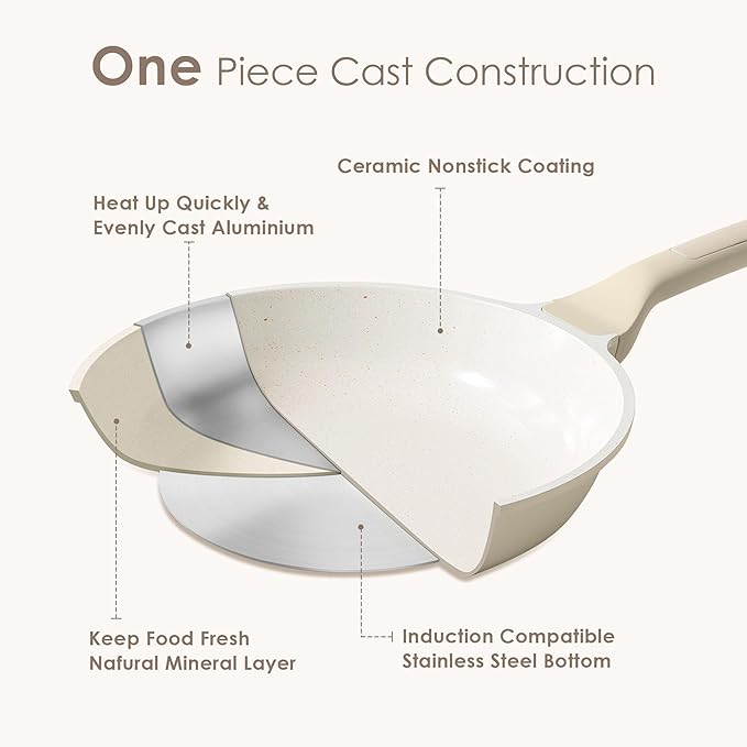 SENSARTE Ceramic Frying Pan Nonstick 9.5-Inch, Healthy Non Toxic Skillet - Image 5