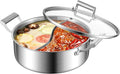 Delarlo 6.8QT Tri-Ply Stainless Steel Double-flavor Shabu Shabu Pot 12 inch by DELARLOCOOKWARE