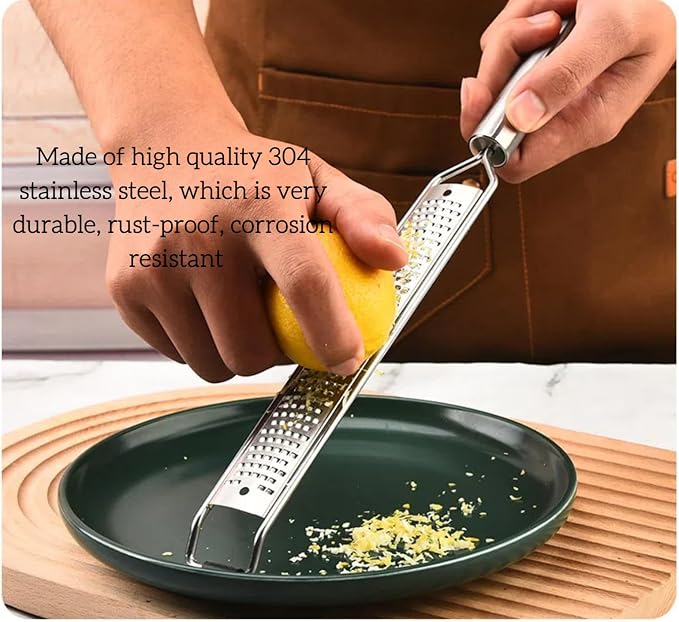 13.5 inch Lemon Zester, 304 Stainless Steel Cheese Grater, Kitchen Tool Metal - Image 2