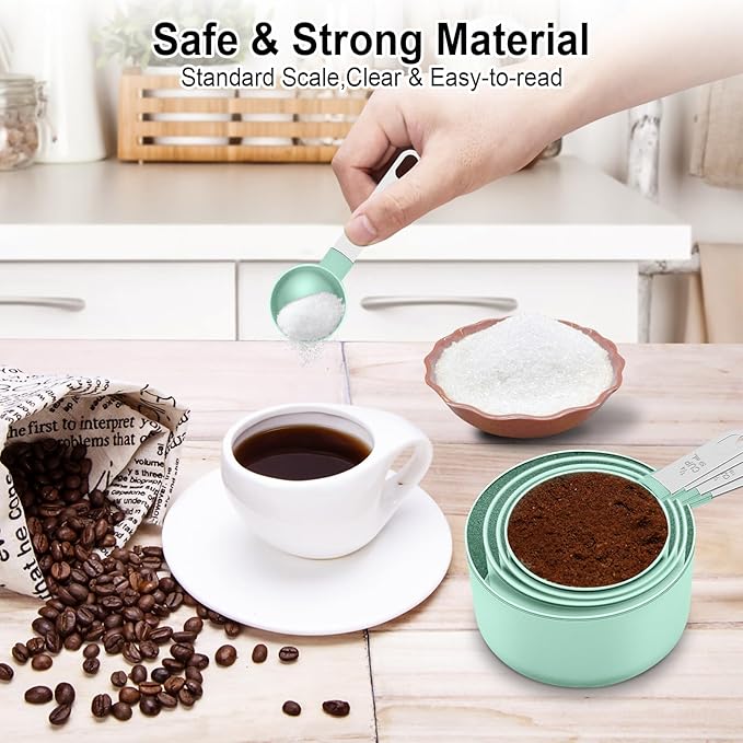 Measuring Cups and Spoons Set, 10 Pieces Nesting Measure Cups and Spoons - Image 3