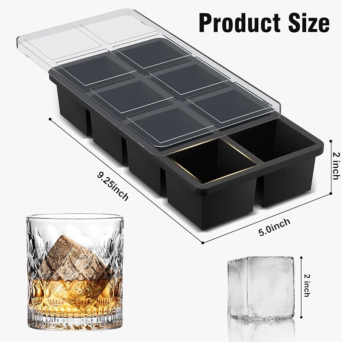 Samuelworld Large Ice Cube Tray: 2024 Upgraded Silicone Square Ice Cube Mold - Image 2